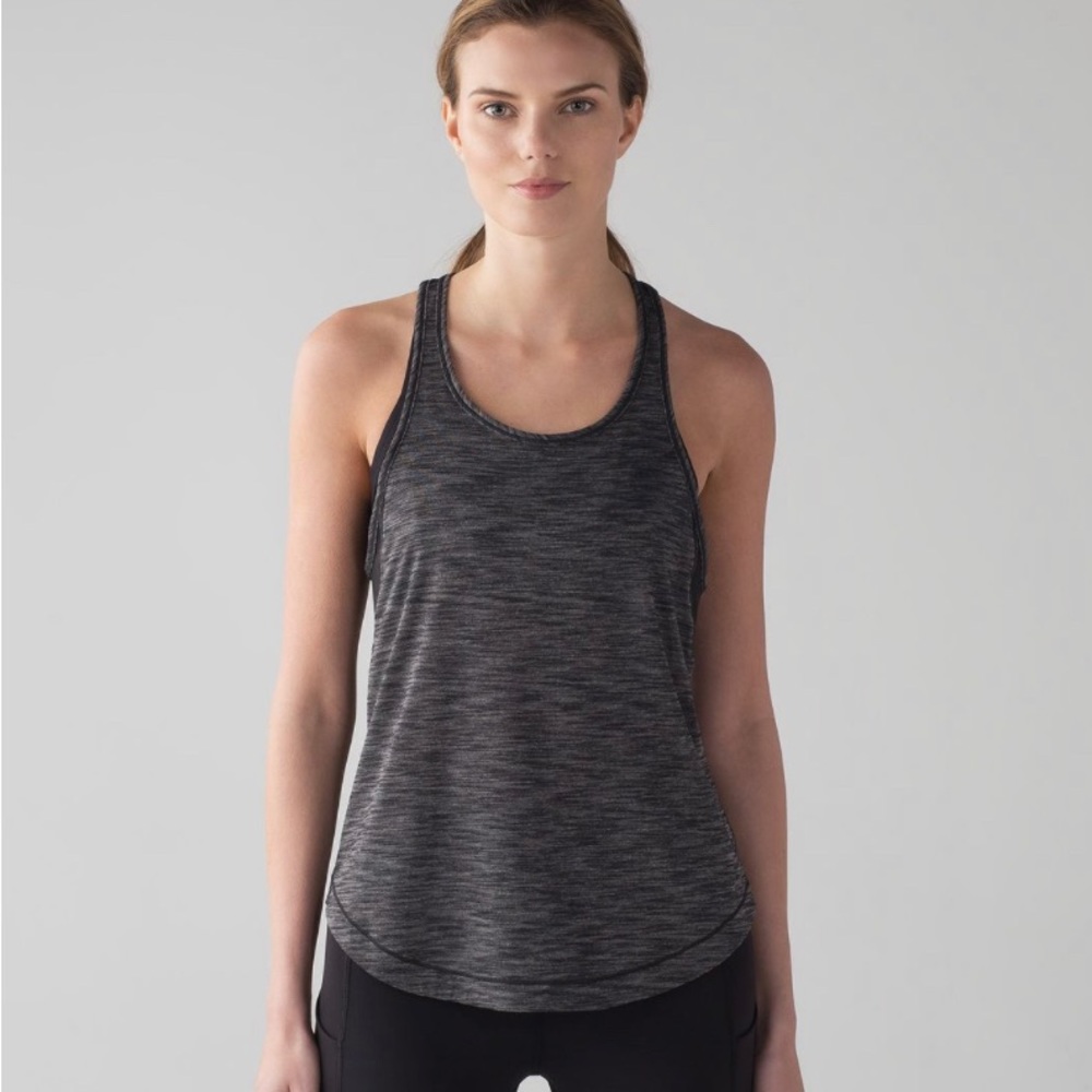 Lululemon Long Distance Tank Heathered Black